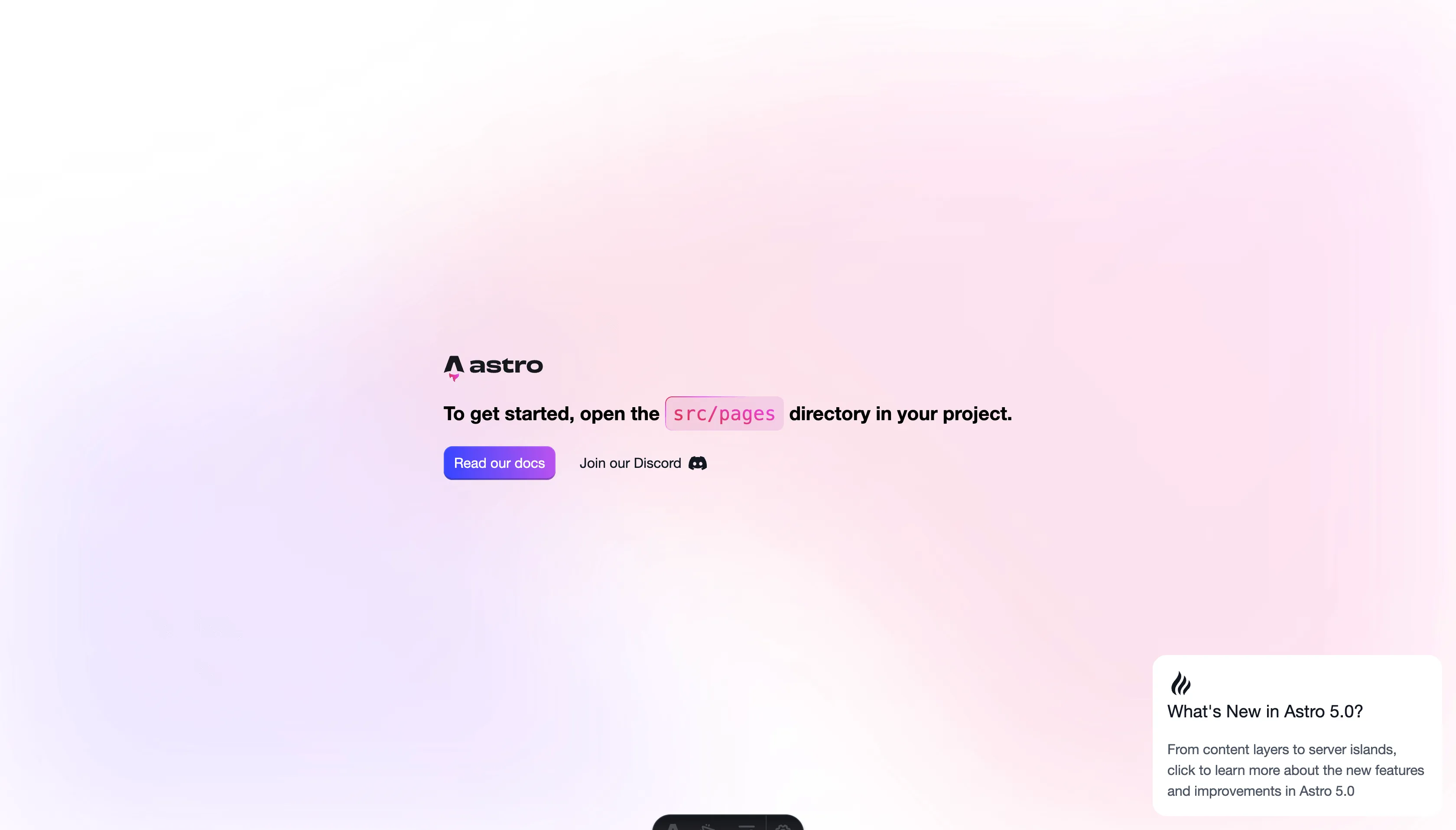 Starting page